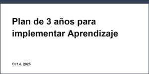 Plan de 3 años para implementar Aprendizaje Basado en Proyectos